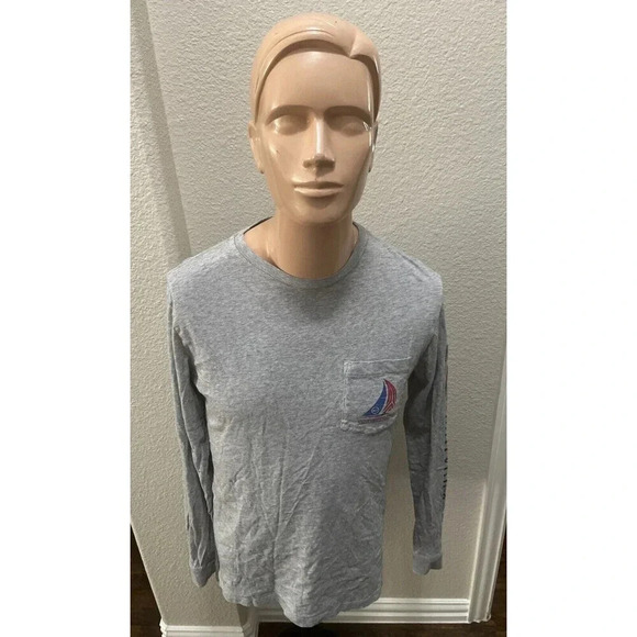 Vineyard Vines Other - Vineyard Vines Men's American Sailboat Gray Long Sleeve Shirt Size S Preppy